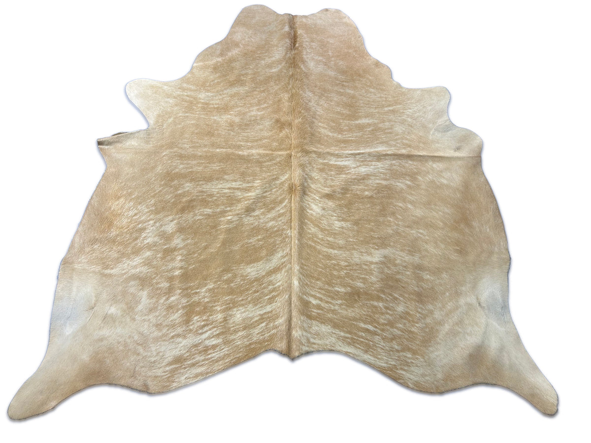 Gorgeous Light Beige Brindle Cowhide Rug (hereford style) Size: 6x6 feet C-1731