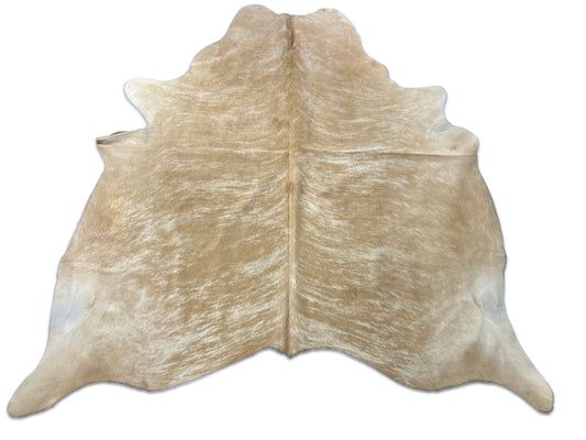 Gorgeous Light Beige Brindle Cowhide Rug (hereford style) Size: 6x6 feet C-1731a