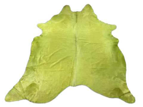 Dyed Lime Green Cowhide Rug Size: 8X7 feet C-1888