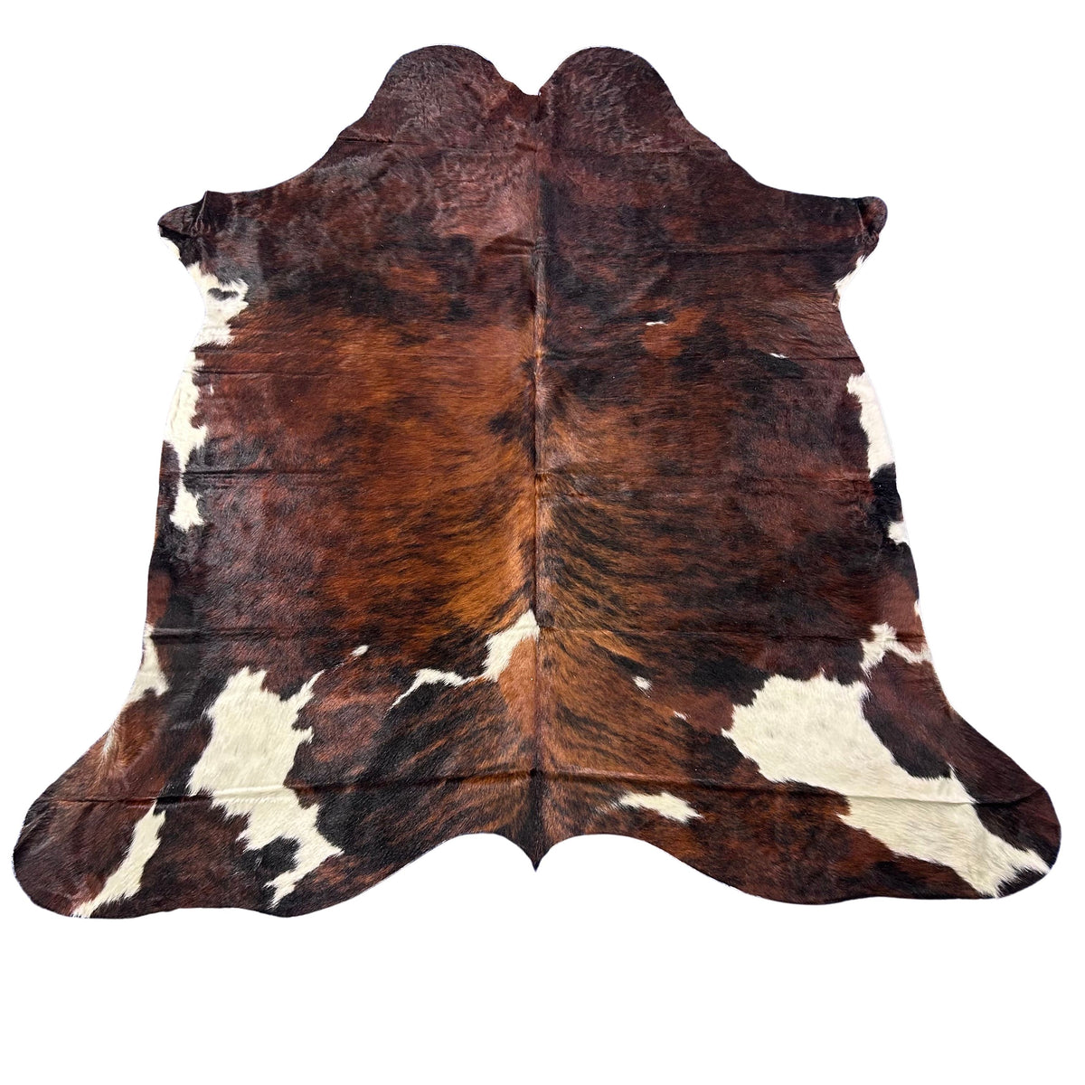 Exotic Brindle White Belly Cowhide Rug (37 sq ft) Size: 7x6.2 feet Colombia-101