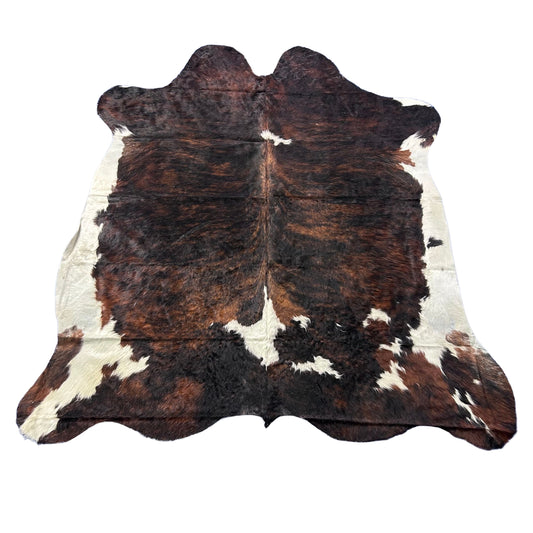 Exotic Brindle White Belly Cowhide Rug (35 sq ft) Size: 6.7x6.2 feet Colombia-102
