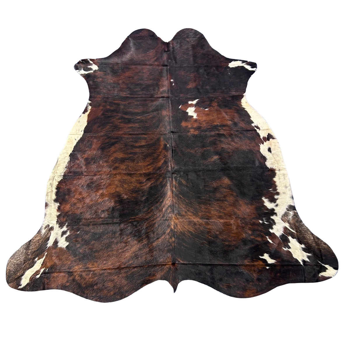 Exotic Brindle White Belly Cowhide Rug (38 sq ft) Size: 7.2x7 feet Colombia-103