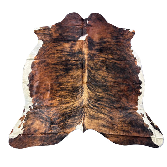 Exotic Brindle White Belly Cowhide Rug (34 sq ft) Size: 7x6 feet Colombia-114