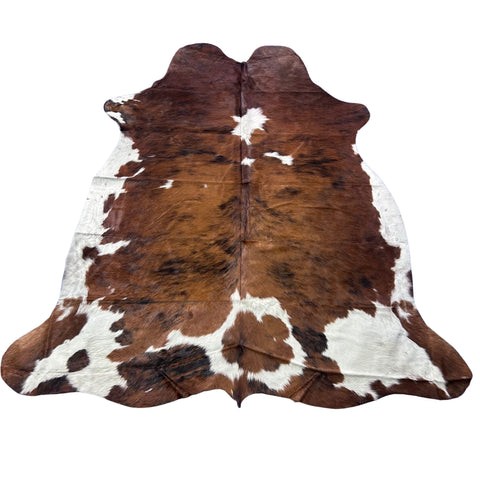 Exotic Brindle White Belly Cowhide Rug (36.25 sq ft) Size: 7x7 feet Colombia-110