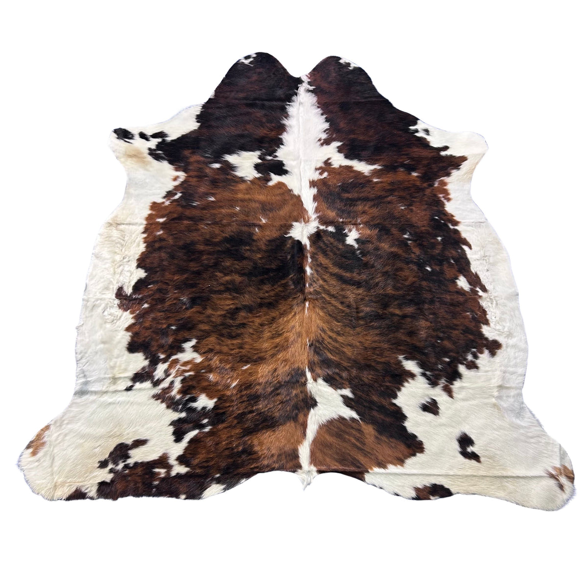 Tricolor Cowhide Rug (35.5 sq ft/ Longish hair) Size: 6.5x6.2 feet Colombia-167