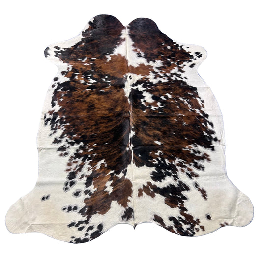 Tricolor Cowhide Rug (35 sq ft) - GORGEOUS Size: 7x6 feet Colombia-104