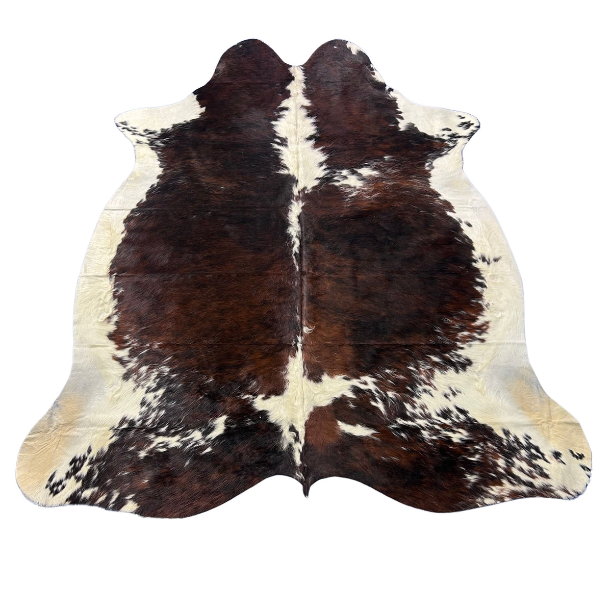 Tricolor Cowhide Rug (36.50 sq ft) Size: 7x6.5 feet Colombia-132