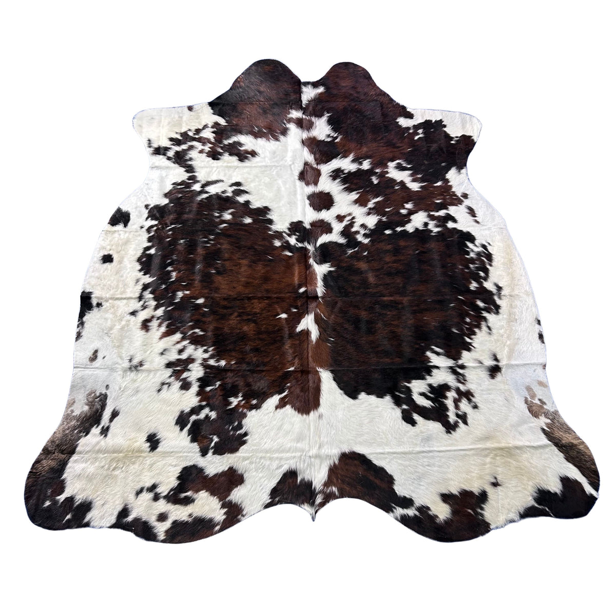 Tricolor Cowhide Rug (38 sq ft) Size: 7x6.5 feet Colombia-208