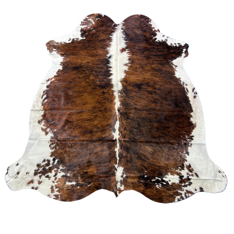 Tricolor Cowhide Rug (37 sq ft) Size: 7x6.5 feet Colombia-258