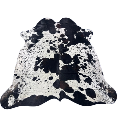 Spotted Black and White Cowhide Rug (a bit of brown/ 39.75 sq ft) Size: 7x7 feet Colombia-265