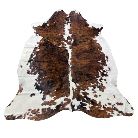 Tricolor Cowhide Rug (37.25 sq ft) Size: 7.2x6.5 feet Colombia-271
