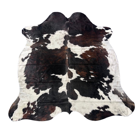 Tricolor Cowhide Rug (39 sq ft) Size: 7x6 feet Colombia-379