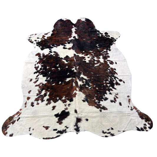 Tricolor Cowhide Rug (40.75 sq ft) Size: 7.5x7 feet Colombia-423