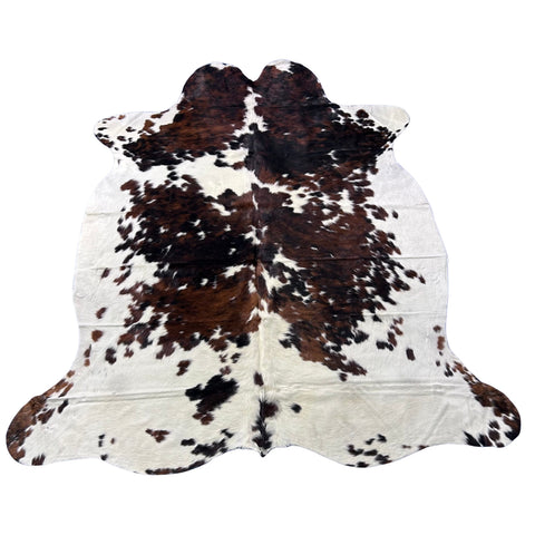 Tricolor Cowhide Rug (40.75 sq ft) Size: 7.5x7 feet Colombia-423