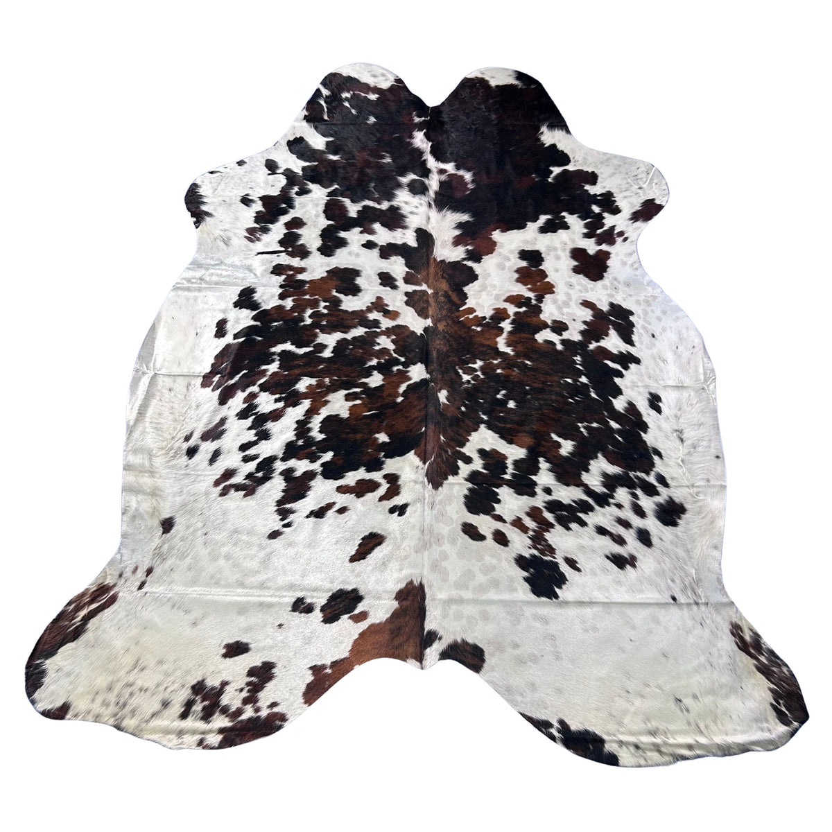 HUGE Tricolor Cowhide Rug (50 sq ft) Size: 8.7x7.2 feet Colombia-83