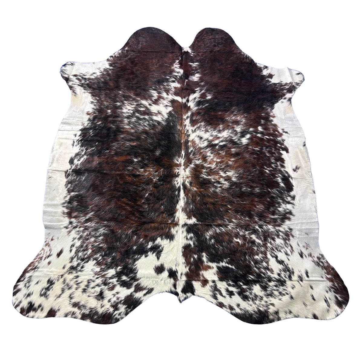 HUGE Tricolor Cowhide Rug (50.25 sq ft) Size: 8x7 feet Colombia-87