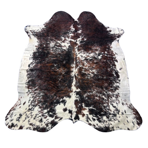 HUGE Tricolor Cowhide Rug (50.25 sq ft) Size: 8x7 feet Colombia-87