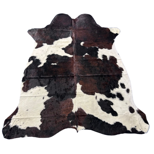 Tricolor Cowhide Rug (39 sq ft) Size: 7.5x6.7 feet Colombia-204