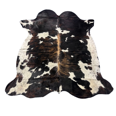 Tricolor Cowhide Rug (37.50 sq ft) Size: 7x6 feet Colombia-207