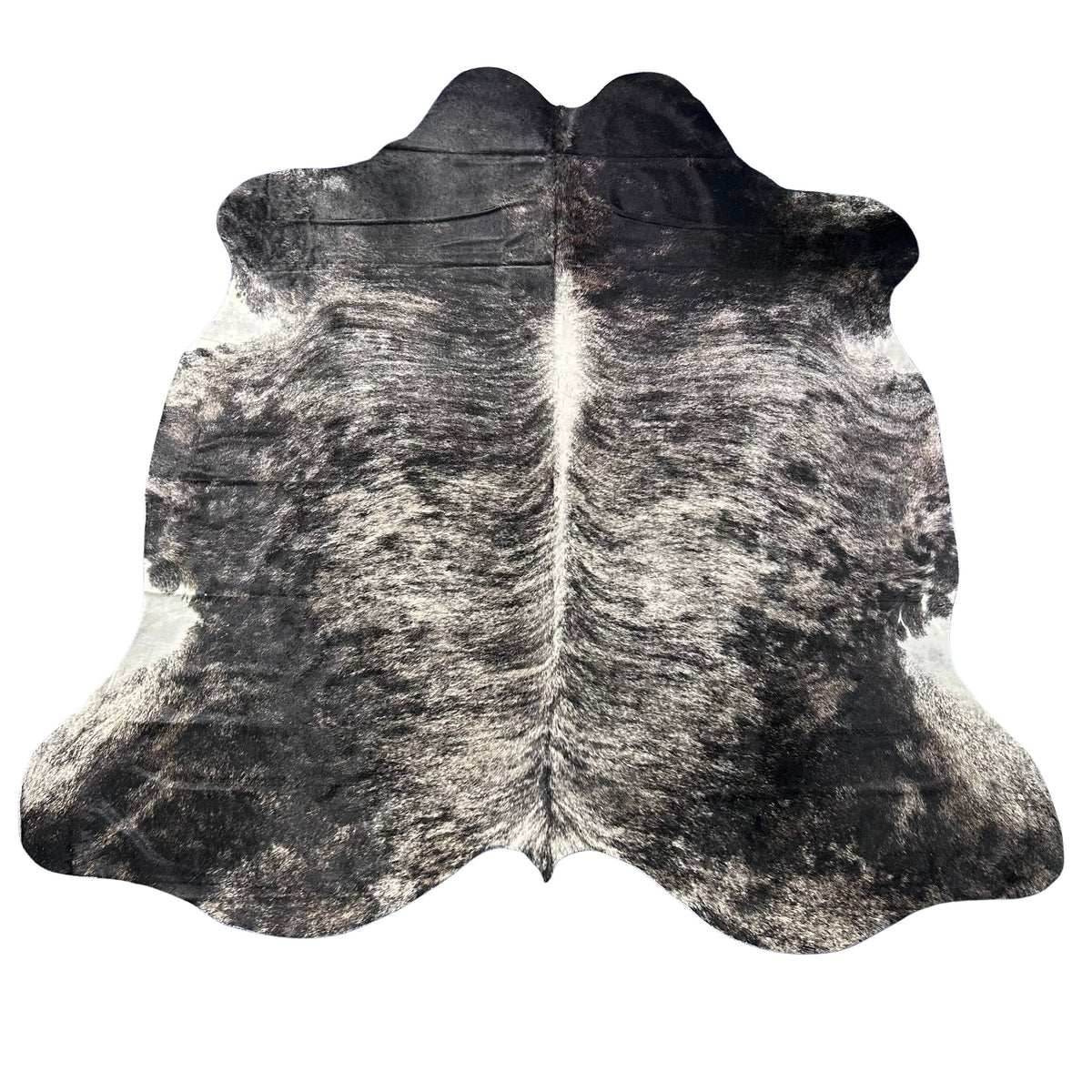 Dark Grey Brindle Cowhide Rug (48.50 sq ft) Size: 8x7 feet Colombia-49