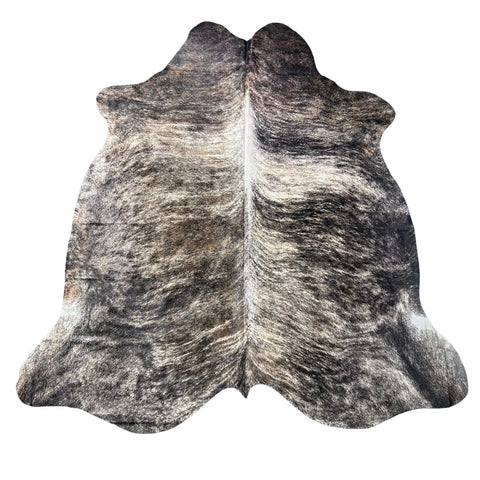 Dark Grey Brindle Cowhide Rug (48.25 sq ft) Size: 8x7 feet Colombia-54