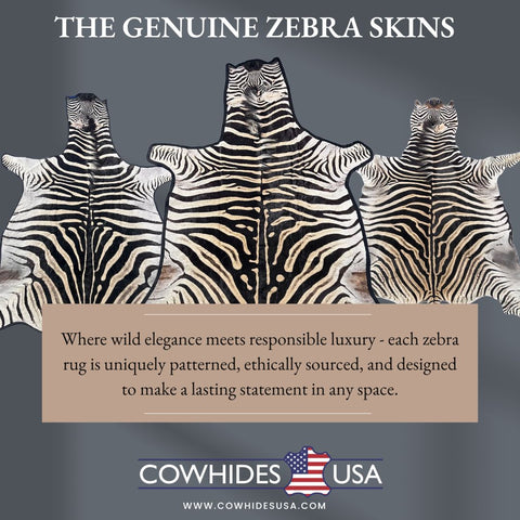 Real Zebra Skin Rug # 77 (Tail is 28") Size: 7x6 feet