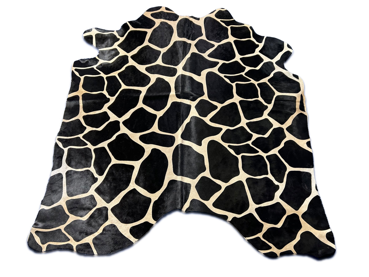 Giraffe Print Cowhide Rug (patch) Size: 6.2x5.5 feet D-019