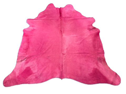 Dyed Light Pink Cowhide Rug Size: 7.2x7.2 feet D-030