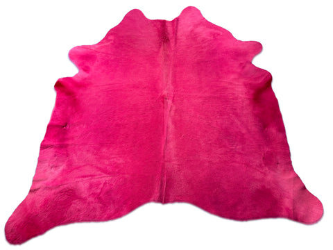 Dyed Light Pink Cowhide Rug Size: 7x7 feet D-032