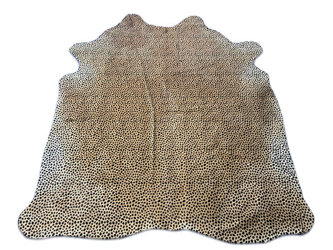 Cheetah Print Cowhide Rug (some darker spots) Size: 7x6.7 feet D-035