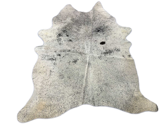 Fine Black & White Speckled Cowhide Rug Size: 7x6 feet D-048