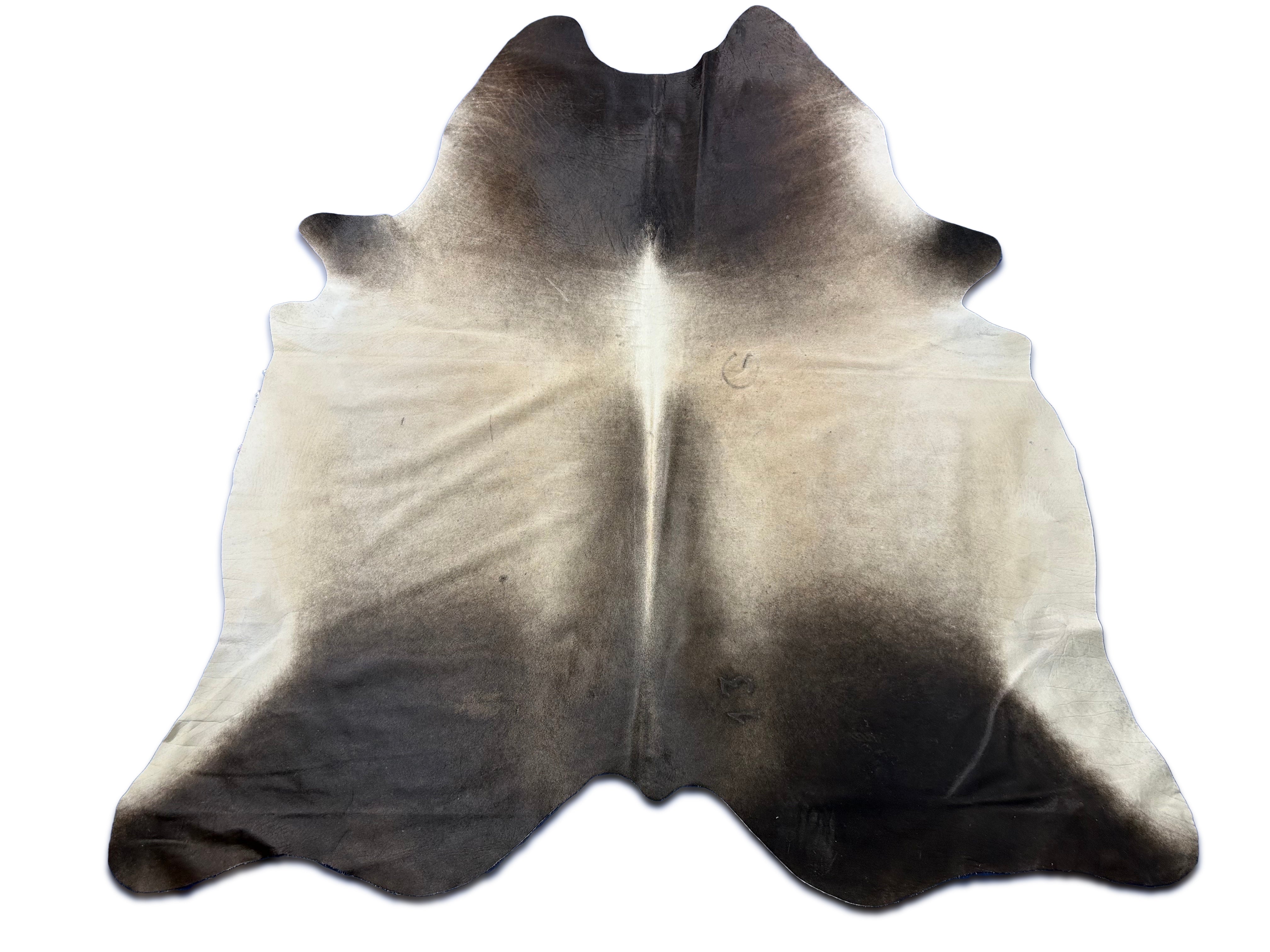 Beige & Black HUGE cowhide Rug (patches) Size: 8x7 feet D-068