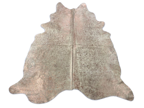 Rose Gold Metallic Cowhide Rug (patch) Size: 8x7 feet D-130