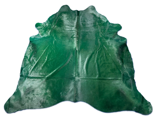 Dyed Emerald Cowhide Rug (HUGE) Size: 8x7.5 feet D-137