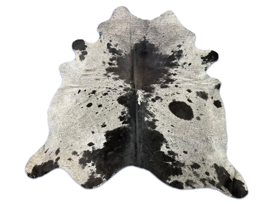 Salt & Pepper Cowhide Rug (several fire brands) Size: 8x7 feet D-161