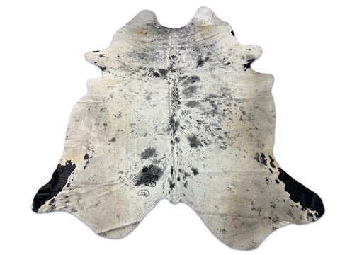 Salt & Pepper Black and White Cowhide Rug (fire brands) Size: 8.2x7 feet D-264