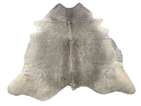 Grey Cowhide Rug (neck area has specs) Size: 6.2x6 feet D-289