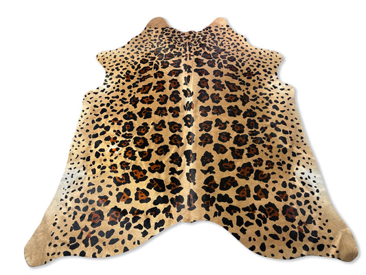 Jaguar Print Cowhide Rug Size: 7x6.2 feet D-351