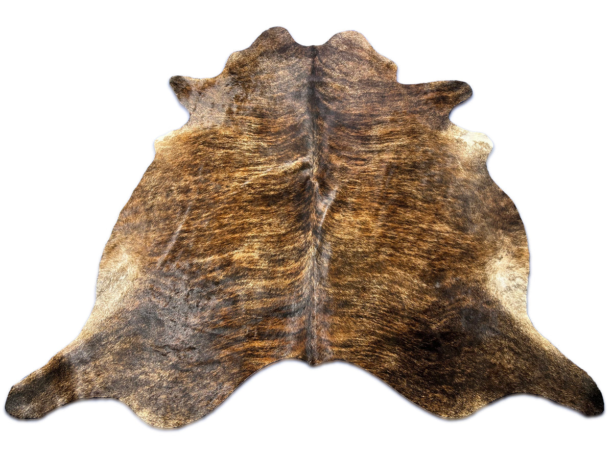 Dark Brindle Cowhide Rug Size: 7x7 feet D-410