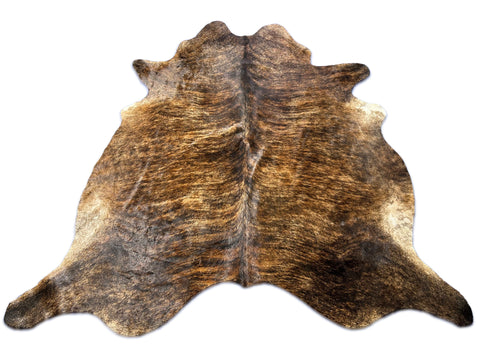 Dark Brindle Cowhide Rug Size: 7x7 feet D-410