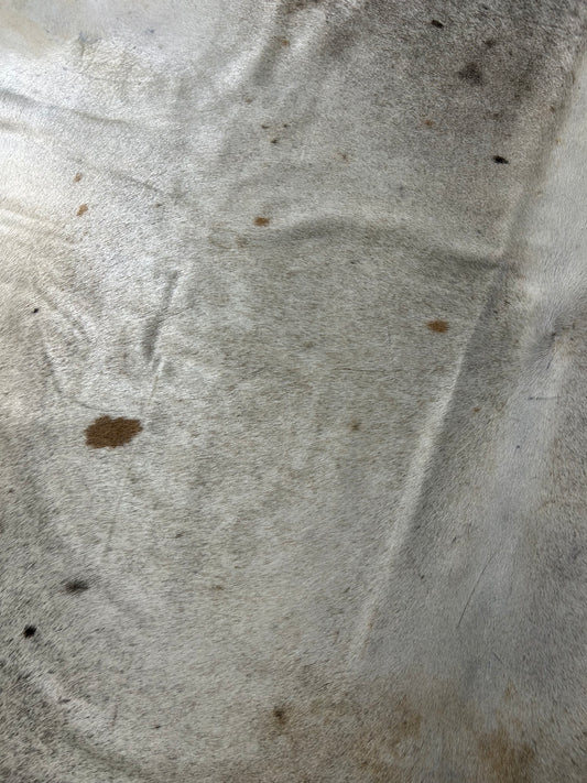 Gorgeous Fine Speckled Cowhide Rug (looks almost palomino/alpen/ shiny hair) Size: 7x6 feet D-448