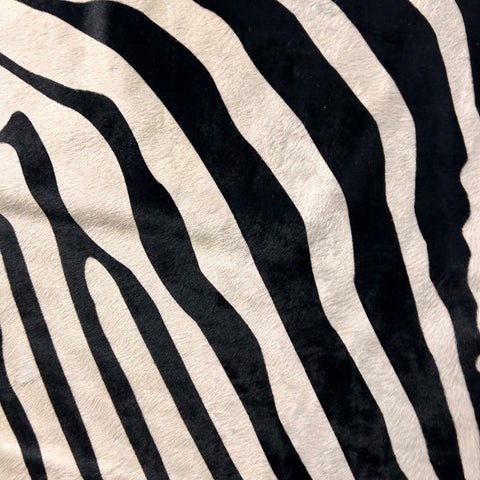 African Zebra Print Cowhide Rug Size: 7x6 feet D-453