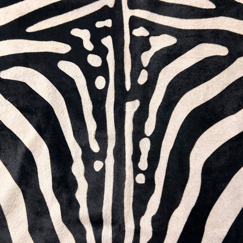 African Zebra Print Cowhide Rug Size: 7x6 feet D-453