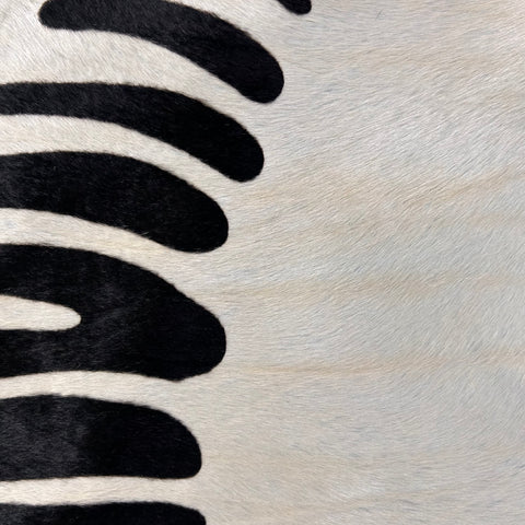 African Zebra Print Cowhide Rug Size: 7x6 feet D-453