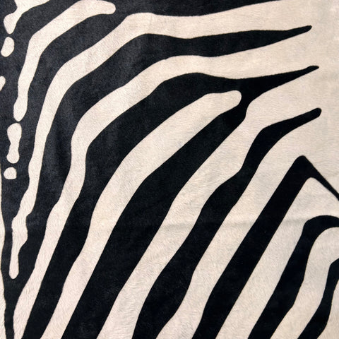 African Zebra Print Cowhide Rug Size: 7x6 feet D-453