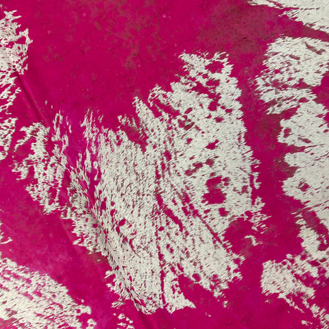 Pink Acid Washed Cowhide Rug Size: 8x7 feet D-459