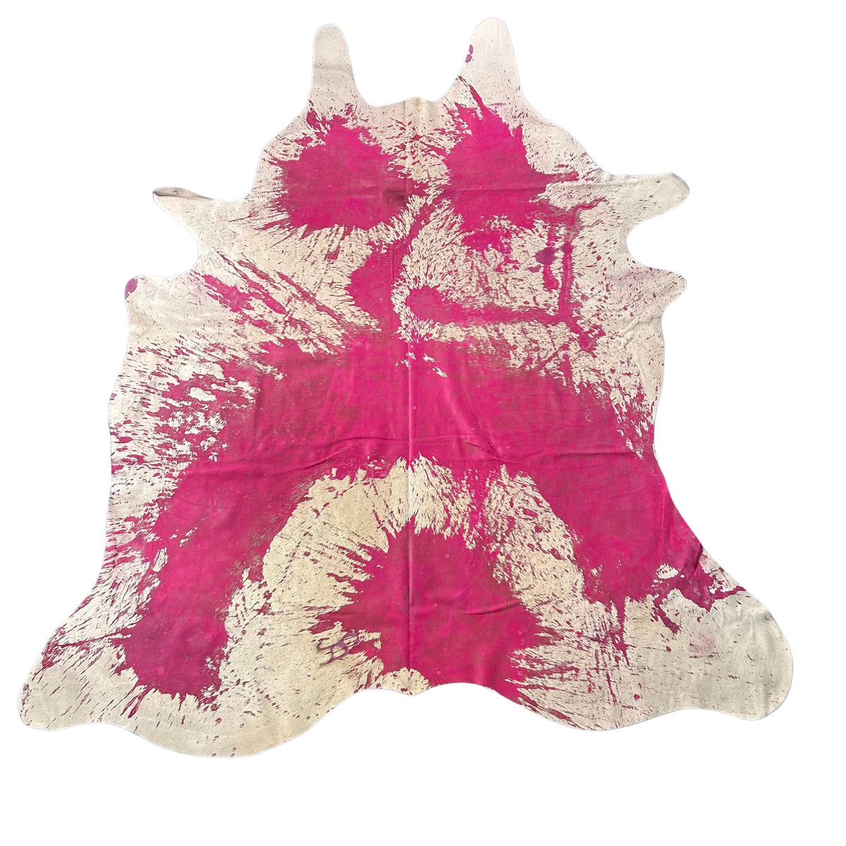 Pink Acid Washed Cowhide Rug Size: 7.7x6.2 feet D-461