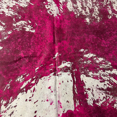 Pink Acid Washed Cowhide Rug Size: 9x7 feet D-462