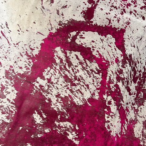 Pink Acid Washed Cowhide Rug Size: 9x7 feet D-462