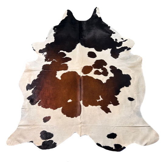 Chocolate & White Cowhide Rug (HUGE) Size: 8.7x7 feet D-473